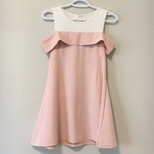 cute pastel pink and white a-line dress
